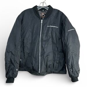 Fieldsheer Windbreaker Bomber‎ Jacket  Women 8 Black Insulated Quilted Moto Y2K